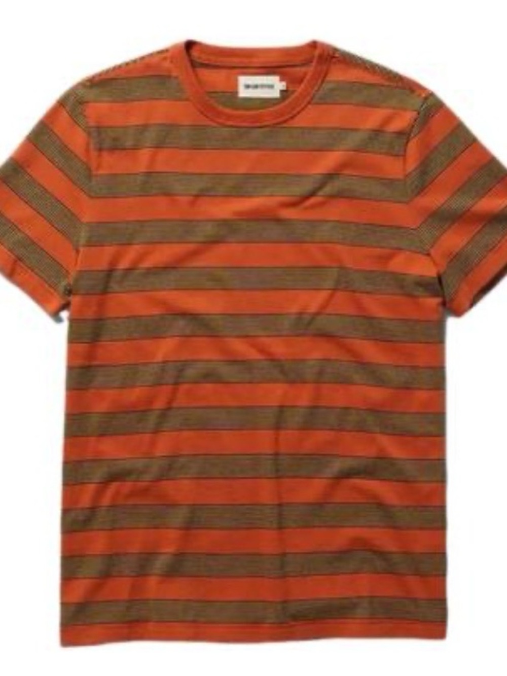 Taylor Stitch organic cotton rust stripe short sleeve t 36/xs